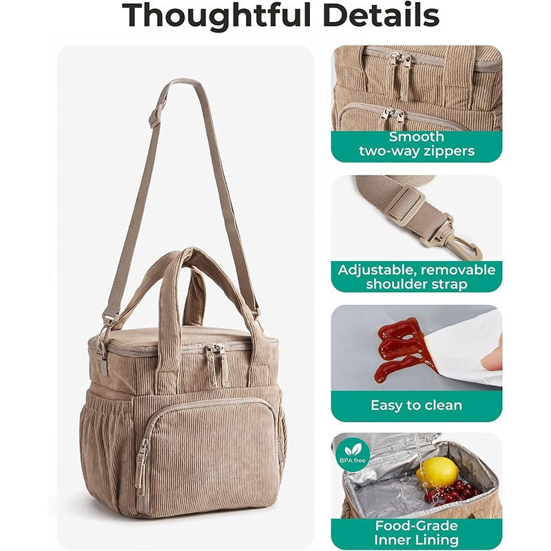 Insulated Multi-Compartment Lunch Cooler Tote Kalsten