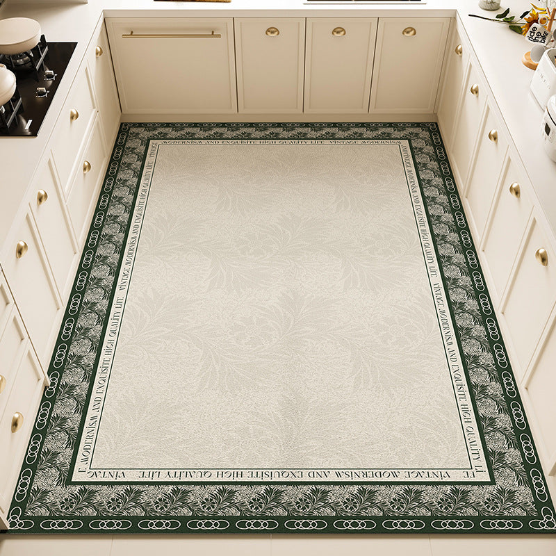 Floral Pattern Kitchen Rug
