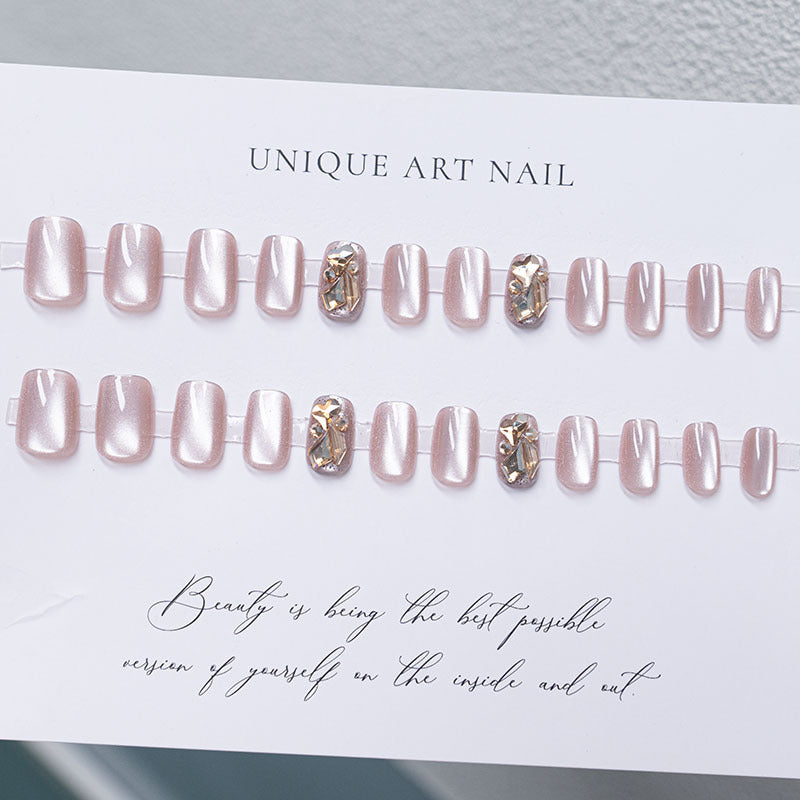 Elegant Rhinestone-Embellished Press-On Nails