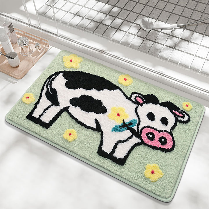 Cute Cow-Themed Bath Rug Kalsten