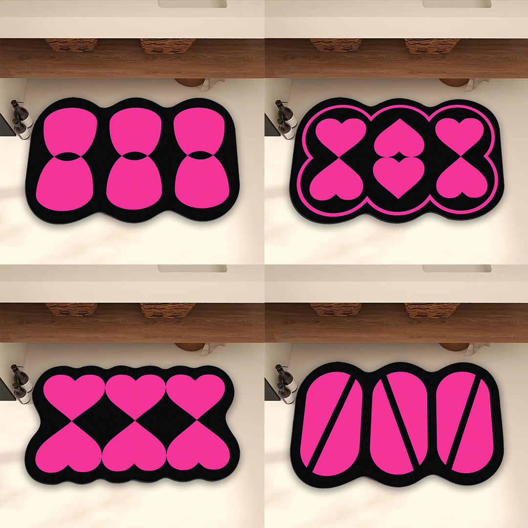 Elegant Heart-Shaped Bath Mat