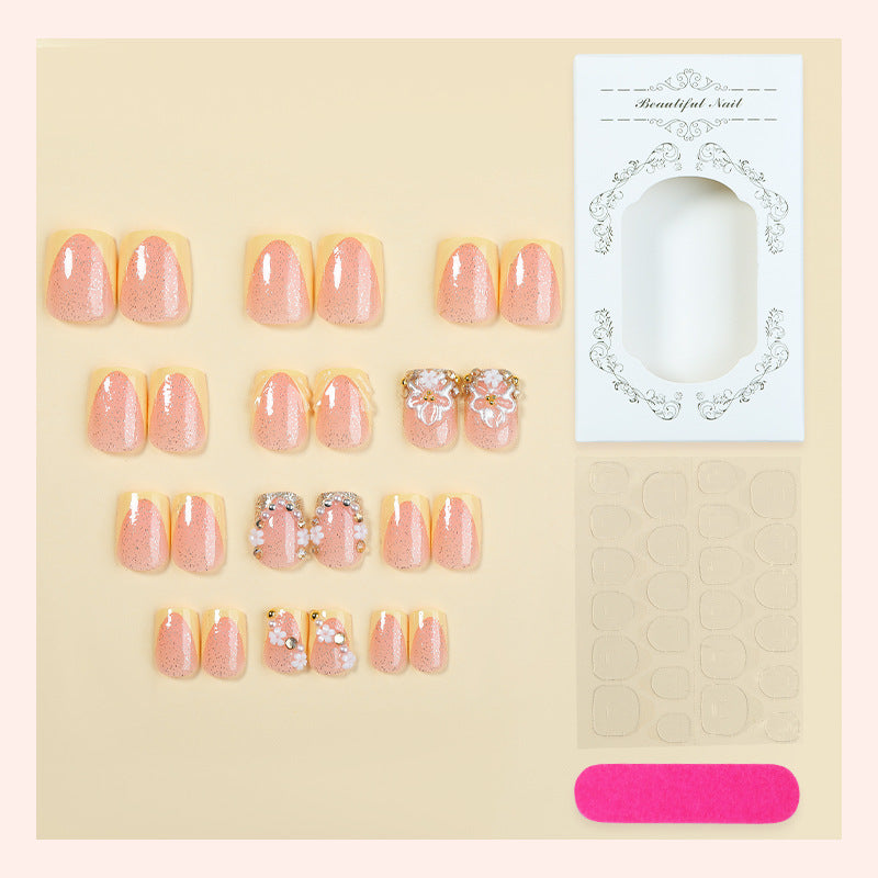Elegant Floral Press-On Nail Art Set Kalsten