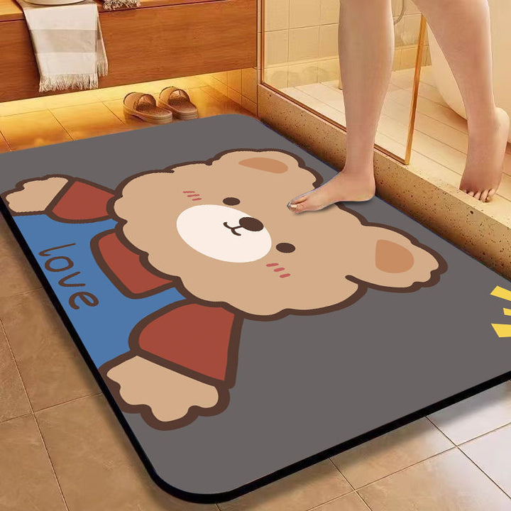 Cartoon Dog-Themed Bath Mat Kalsten