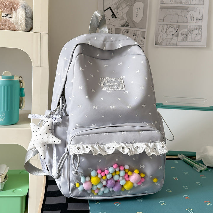 Playful Bow-Embellished School Backpack Kalsten