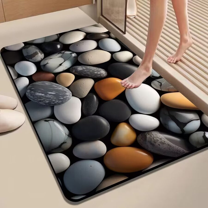 Colorful Pebble-Themed Floor Mat Kalsten