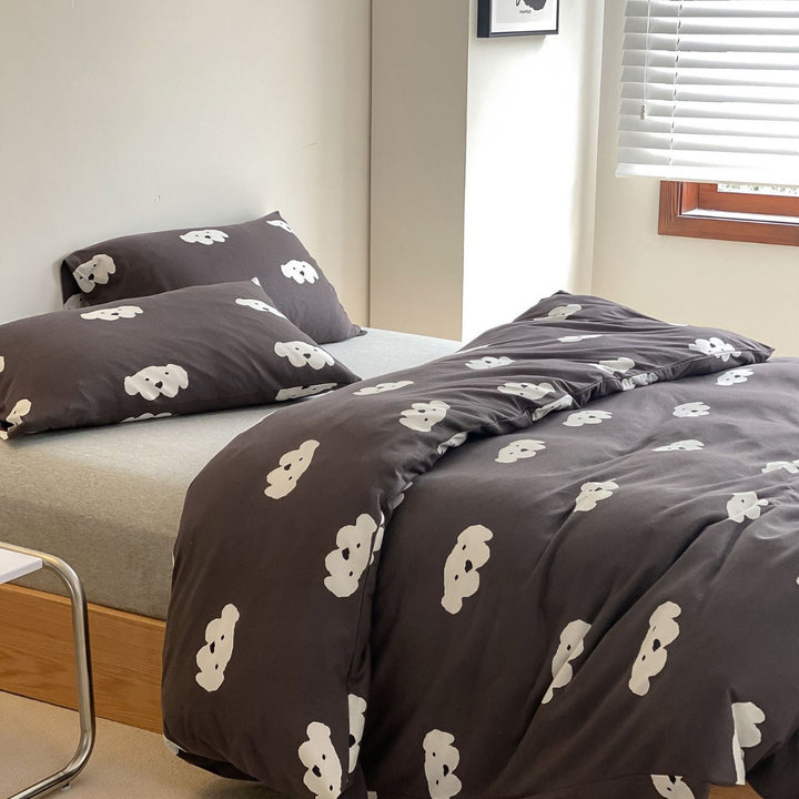 Fluffy cotton bedding set with nostalgic rocking horse pattern