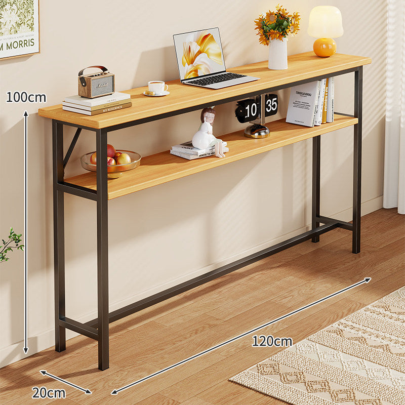 Narrow Industrial Console Table with Slim Profile