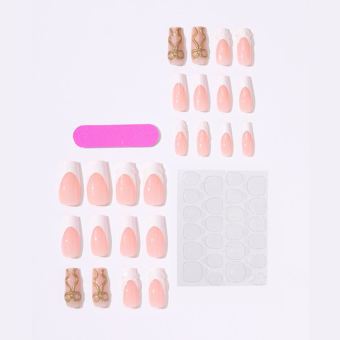 Artificial nail set with luxurious golden accents and elegant design Kalsten