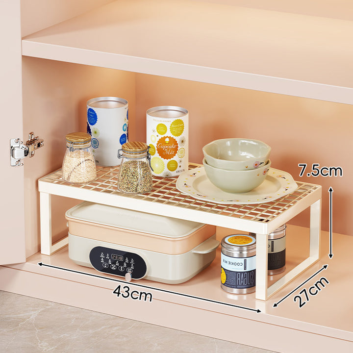 Ventilated Metal Grid Cabinet Shelf Organizer Rack
