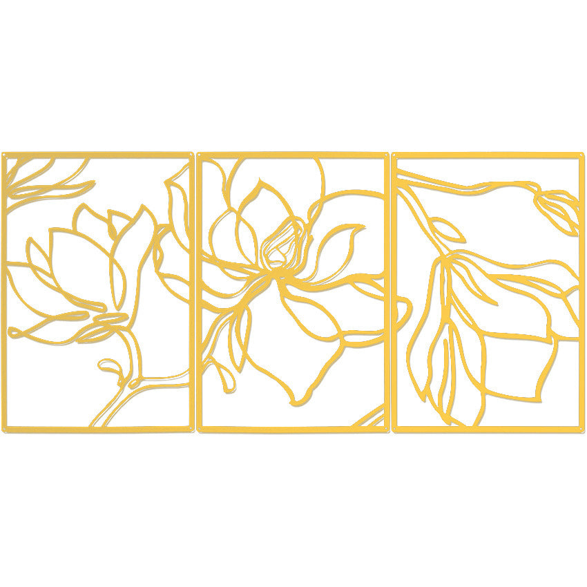 Elegant Floral Wall Art Sculpture Set Kalsten