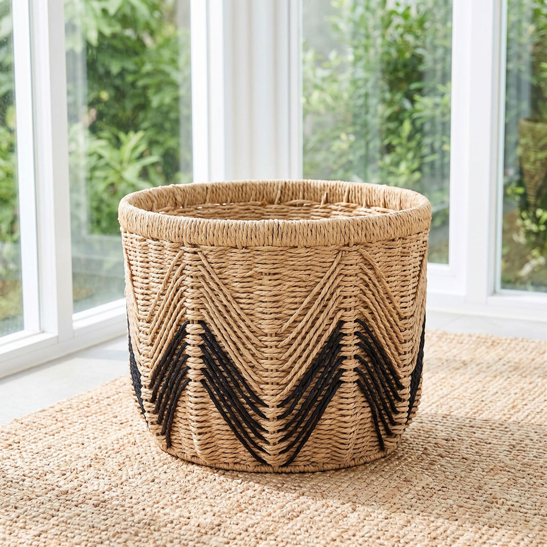 Storage basket with stylish zigzag pattern Kalsten