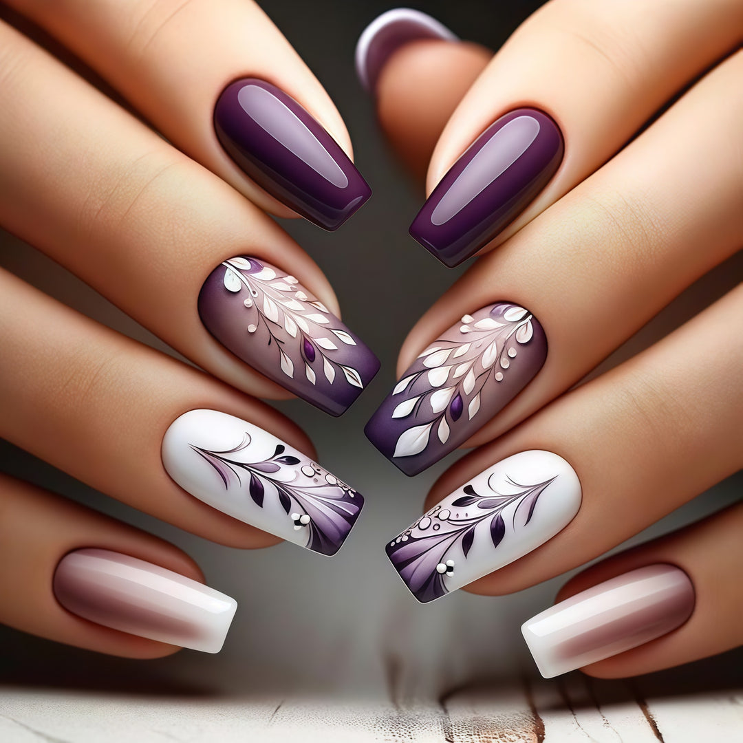 Artificial nails with elegant floral design Kalsten