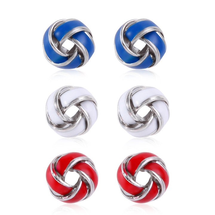 Women's lightweight star earrings with enamel flag design and fishhook Kalsten
