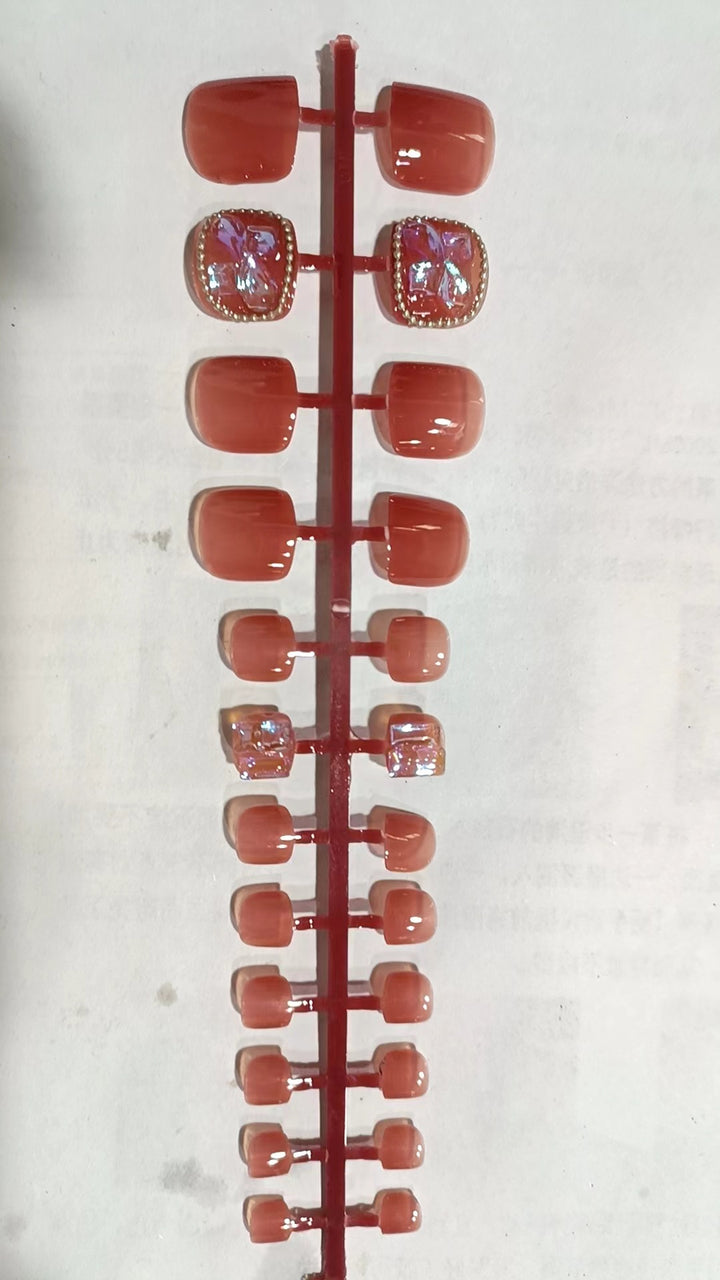 Decorative Diamond-Accent Press-On Nail Set Kalsten