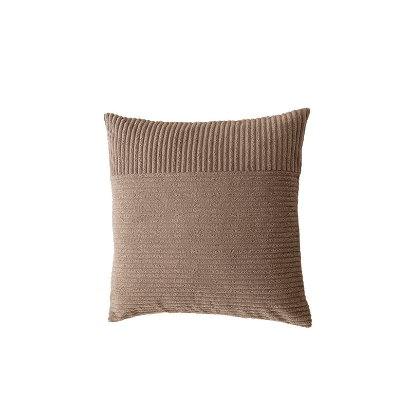 Textured Ribbed Square Decorative Throw Pillow with Removable Cover