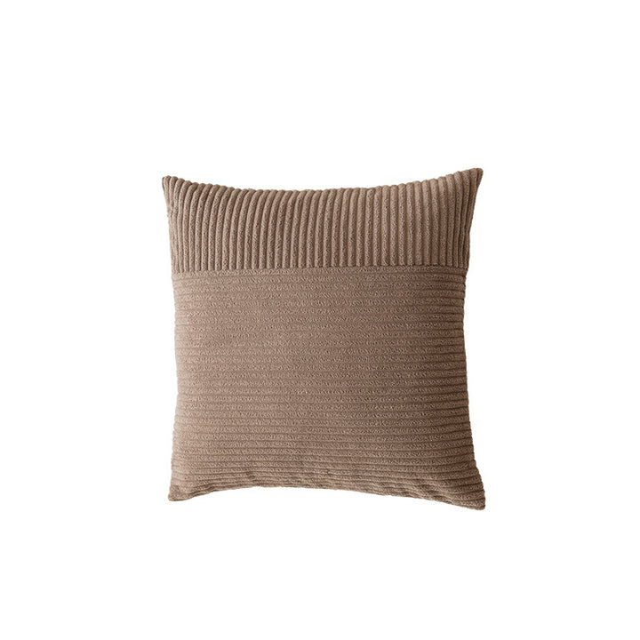 Textured Ribbed Square Decorative Throw Pillow with Removable Cover