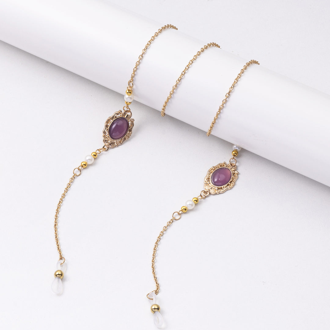 Elegant Eyewear Chain with Decorative Gemstones Kalsten