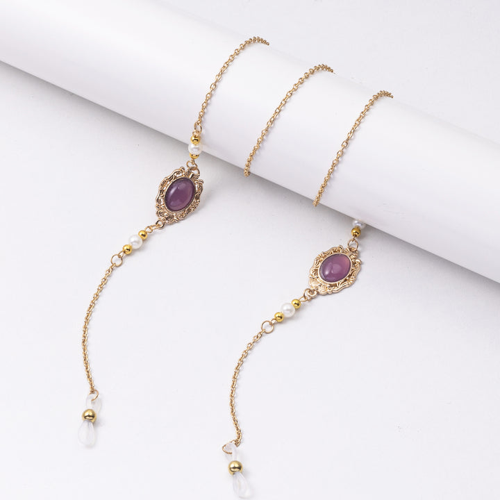 Elegant Eyewear Chain with Decorative Gemstones Kalsten