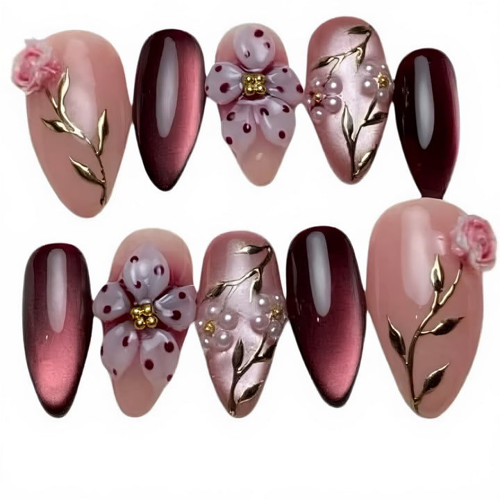 Floral Luxury Press-On Nail Art Set Kalsten