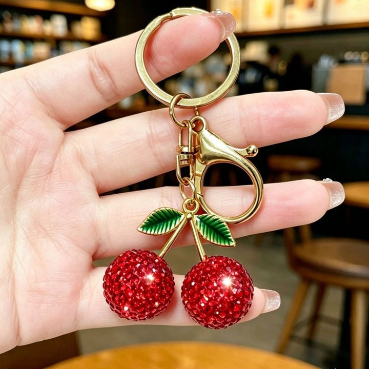 Glamorous keychain with sparkling cherries Kalsten