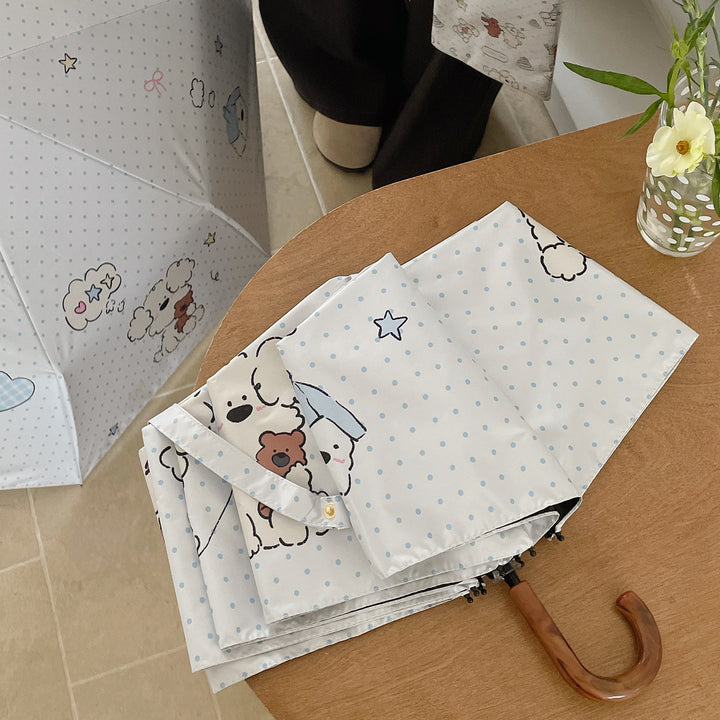 Women's Folding Umbrella with Playful Animal Design Kalsten