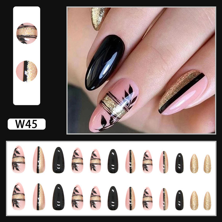 Artificial Nail Set with Glamorous Marbled Design Kalsten