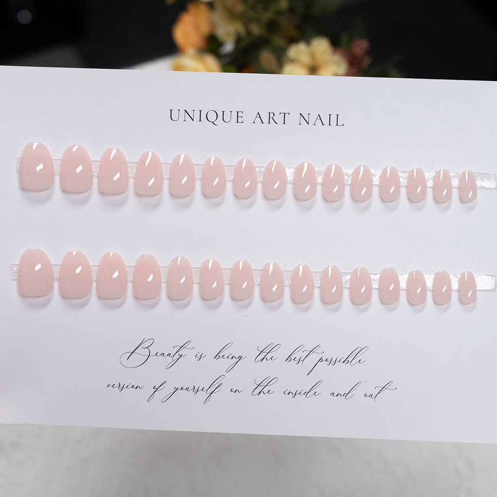 Elegant Glossy Almond Press-On Nails