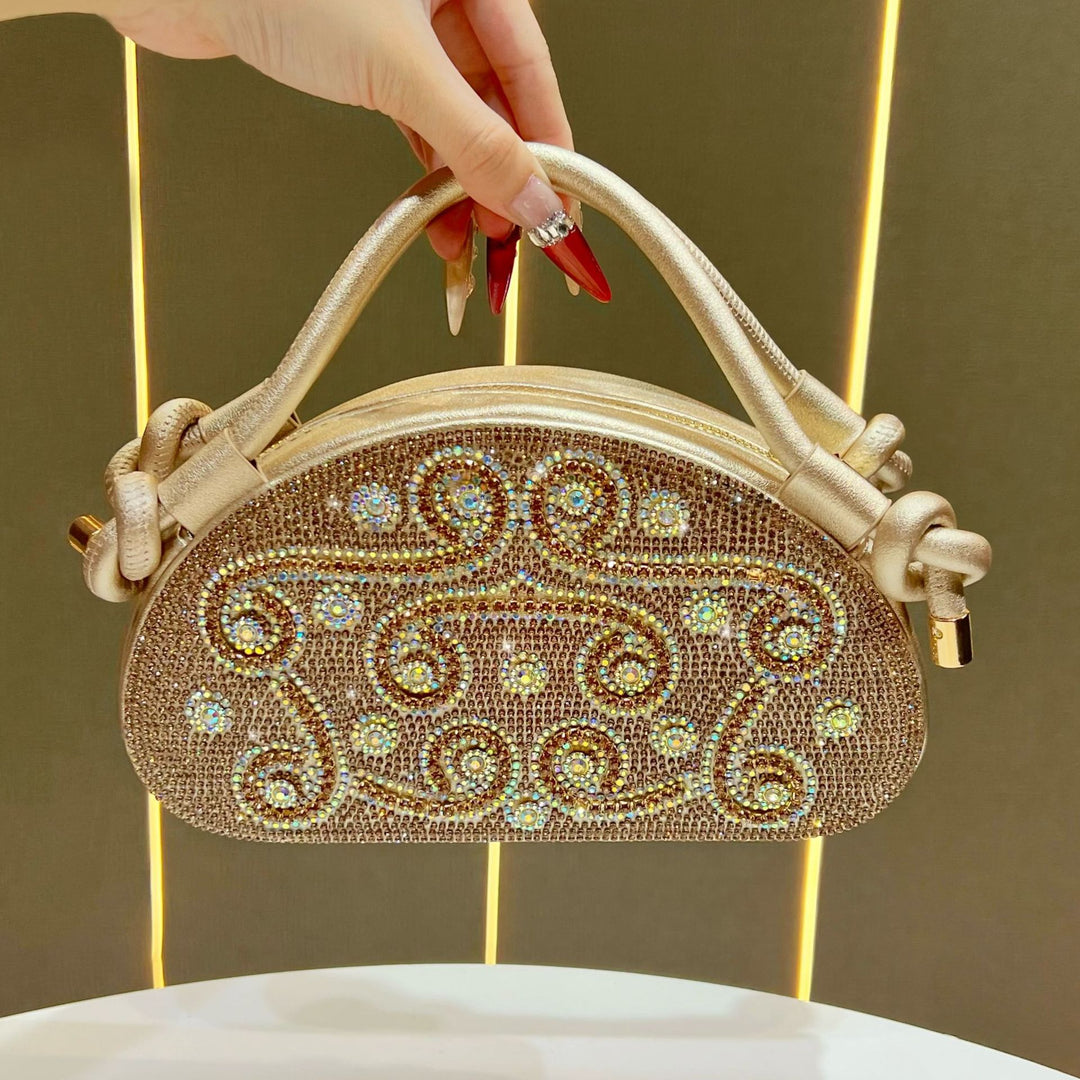 Rhinestone-Embellished Handbag