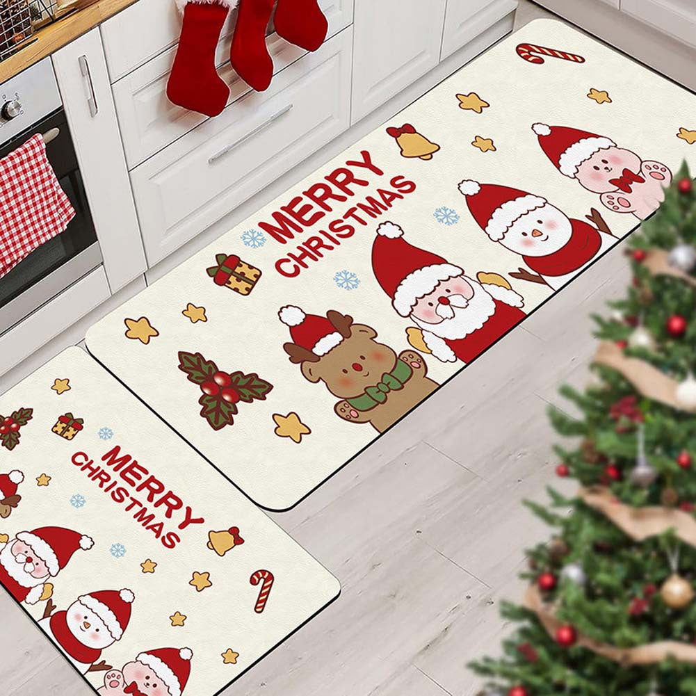 Christmas-Themed Kitchen Mat Set