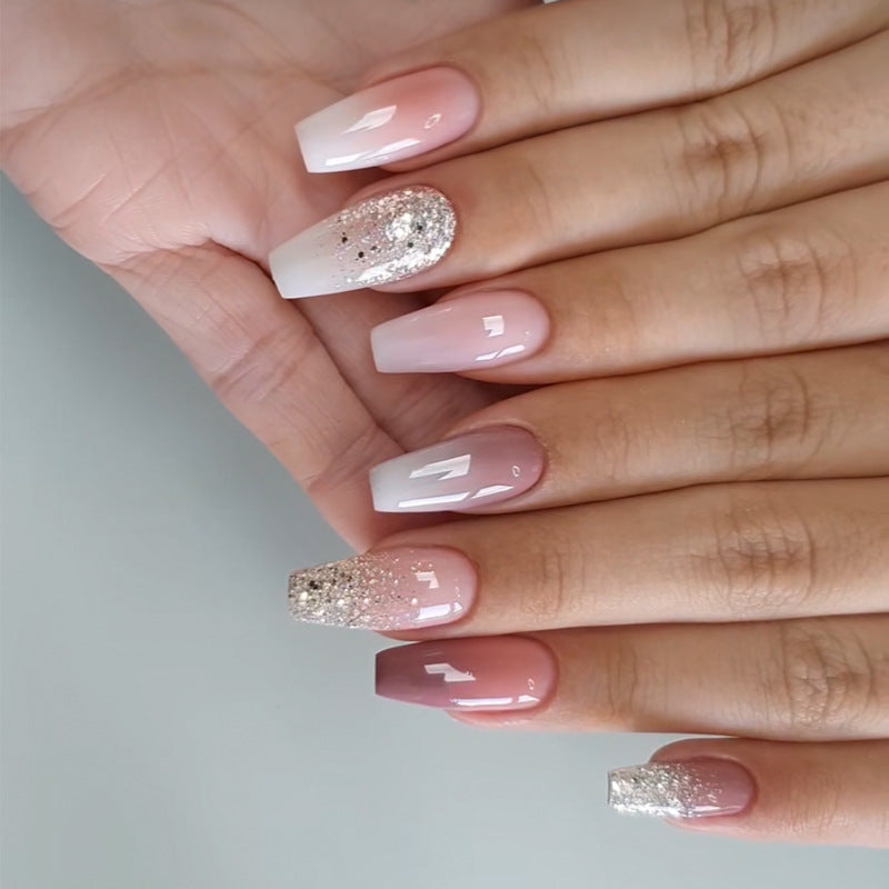 Elegant Stiletto Press-On Nail Art with Rhinestone Accents Kalsten