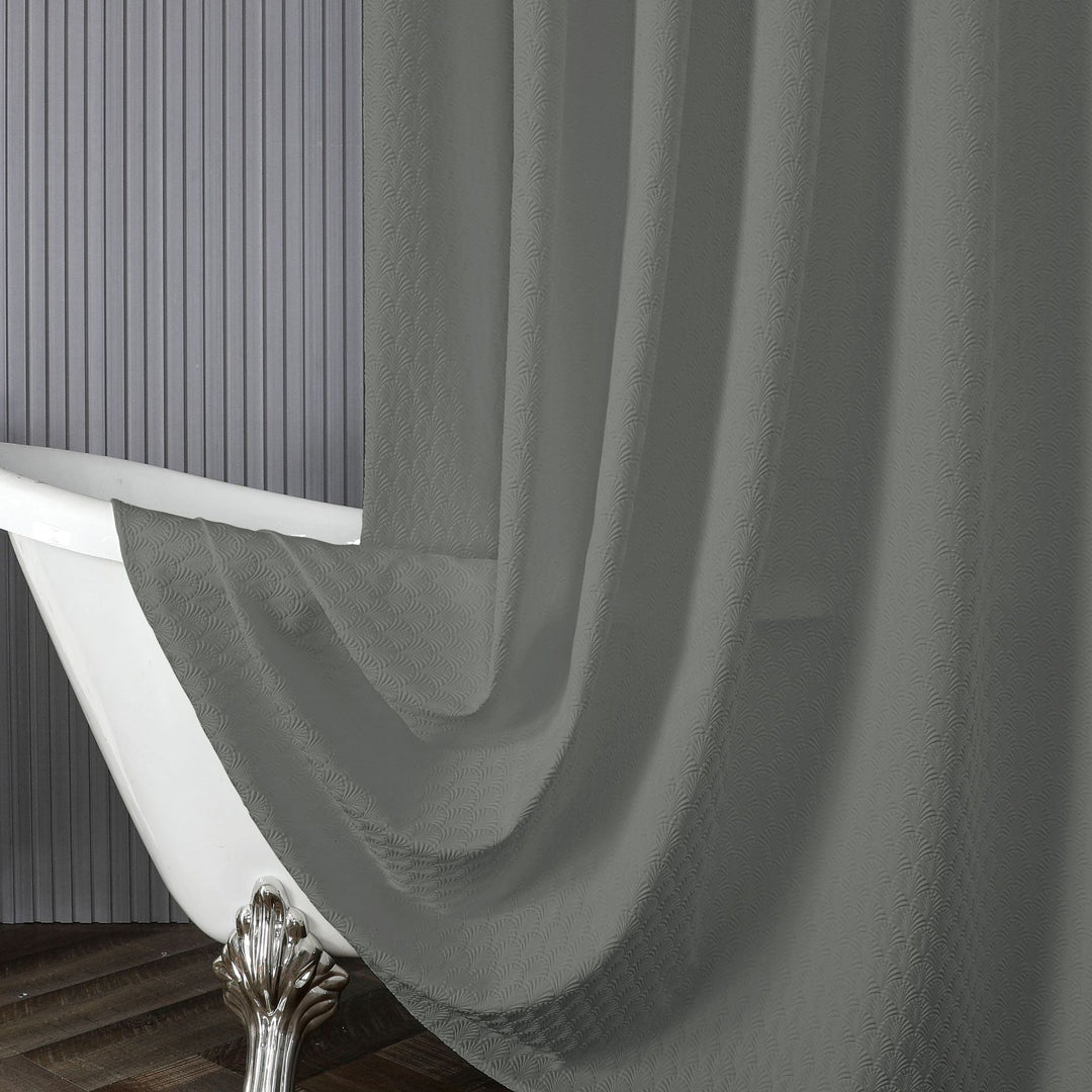 Textured Leaf Pattern Shower Curtain Kalsten