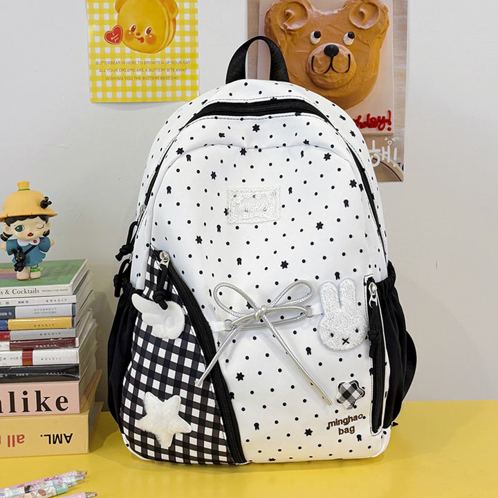 Cute Illustrated Star-Print Backpack Kalsten