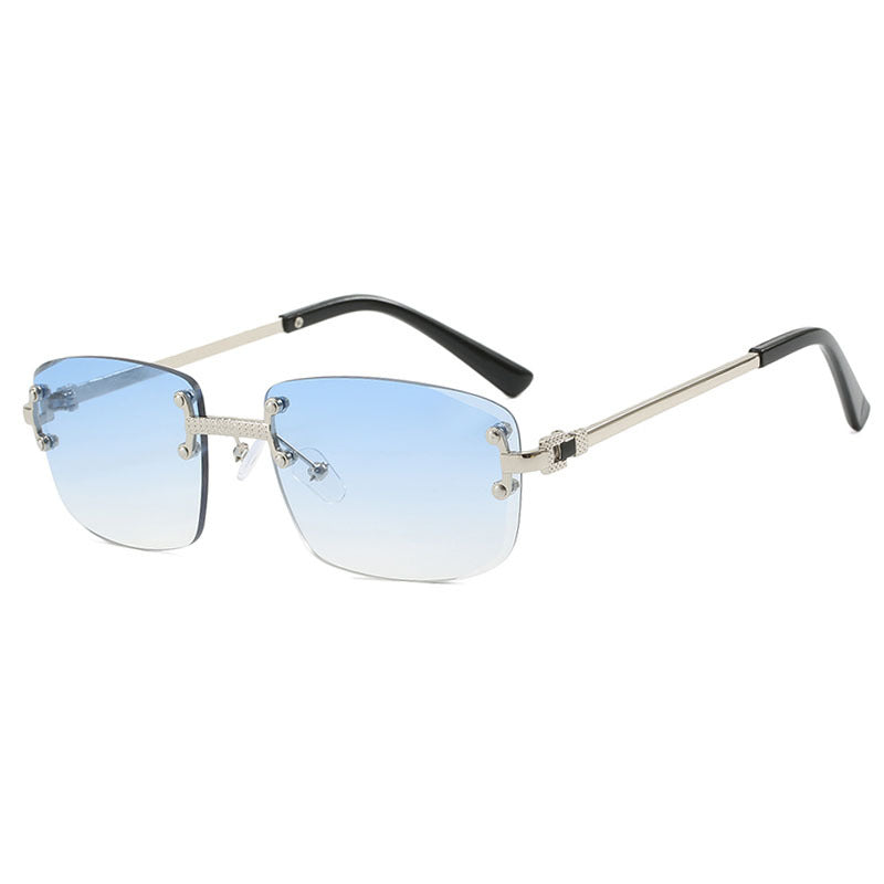 Women's elegant square sunglasses with transparent lenses and high-quality metal frame Kalsten