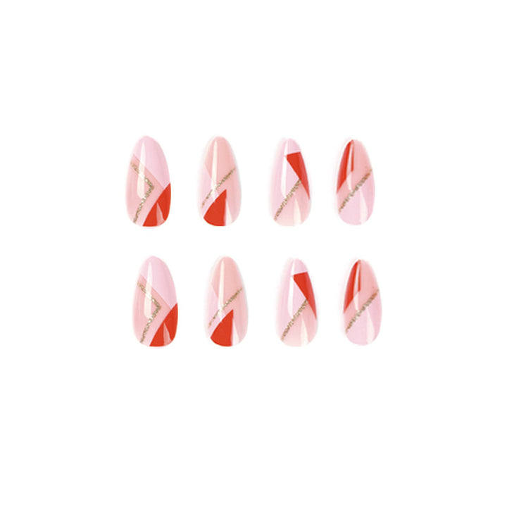 Artful nail art with geometric accents and metallic details Kalsten
