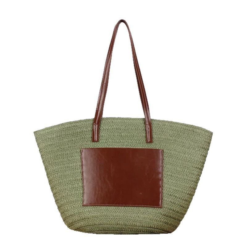 Spacious macrame tote bag with elegant leather accent Kalsten