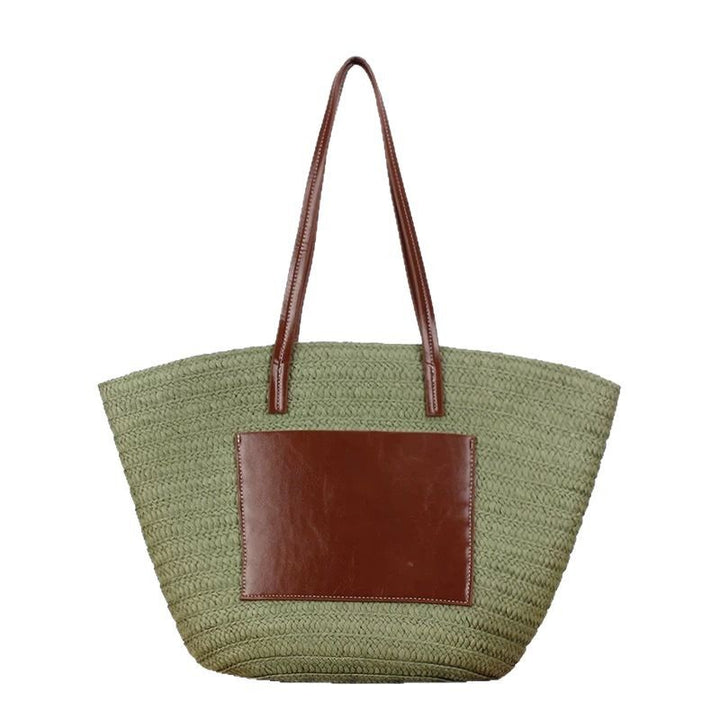 Spacious macrame tote bag with elegant leather accent Kalsten
