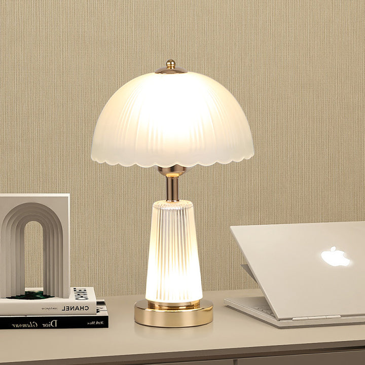 Elegant Table Lamp with Artisanal Fluted Shade