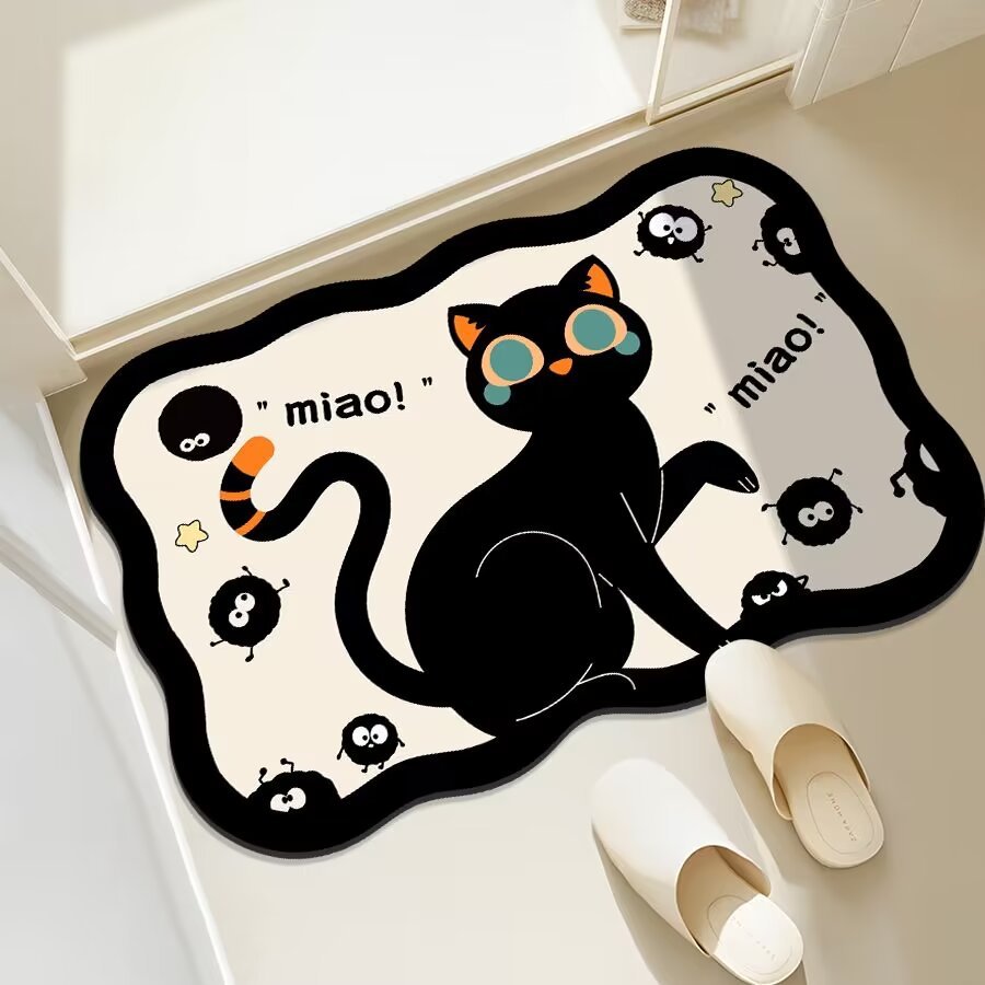 Fun Cat-Themed Bathroom Mat Kalsten