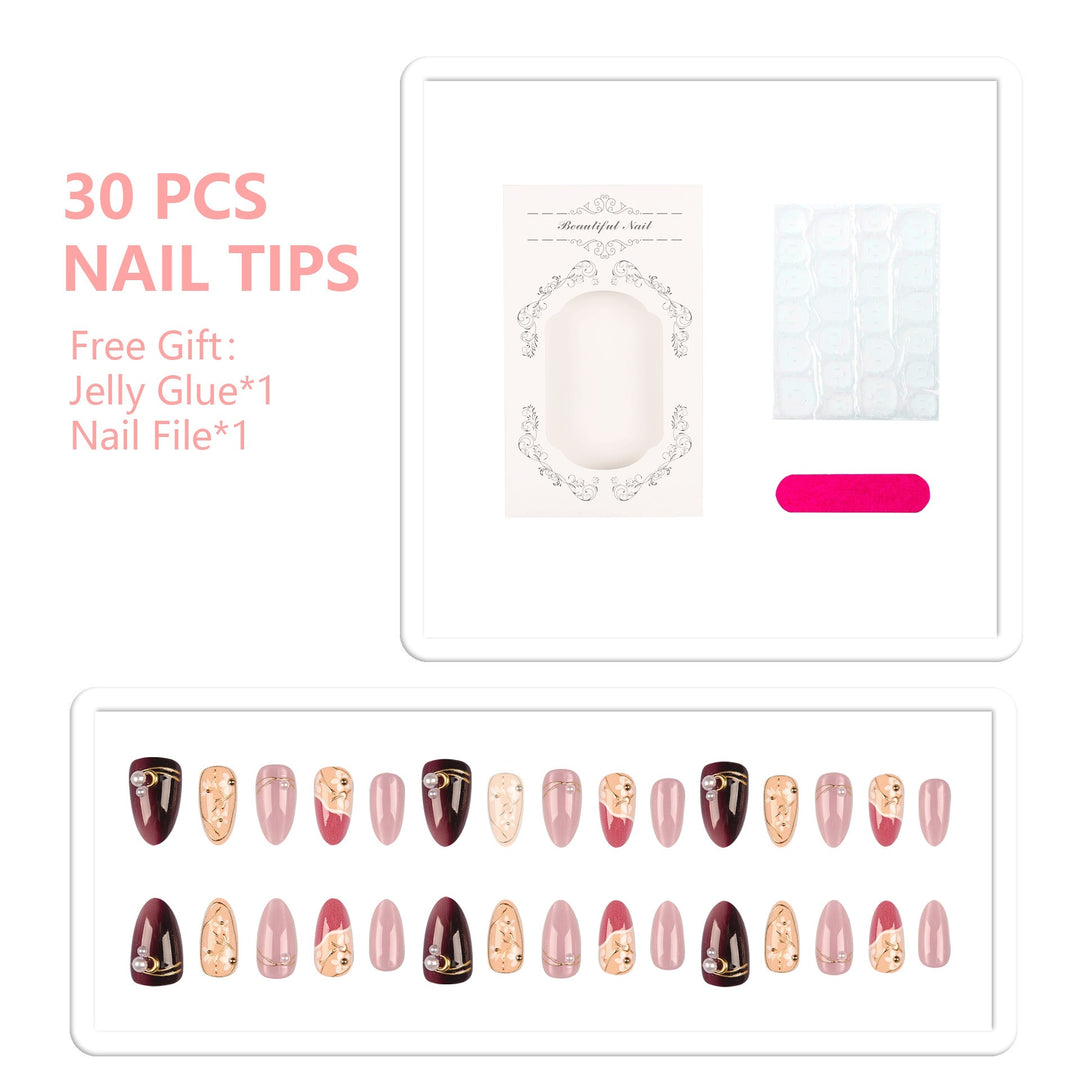 Elegant Decorative Press-On Nails
