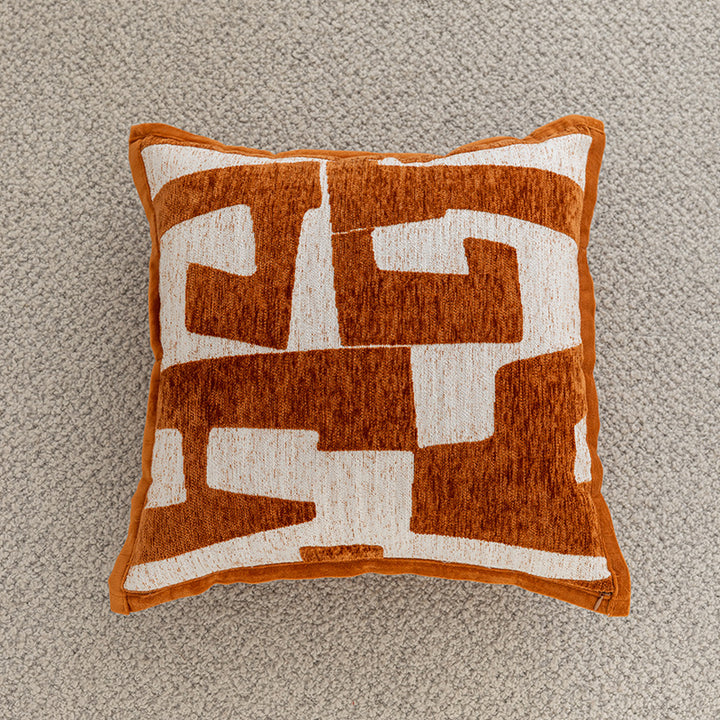 Woven Houndstooth Textured Square Throw Pillow Cover with Piped Edge and Concealed Zipper