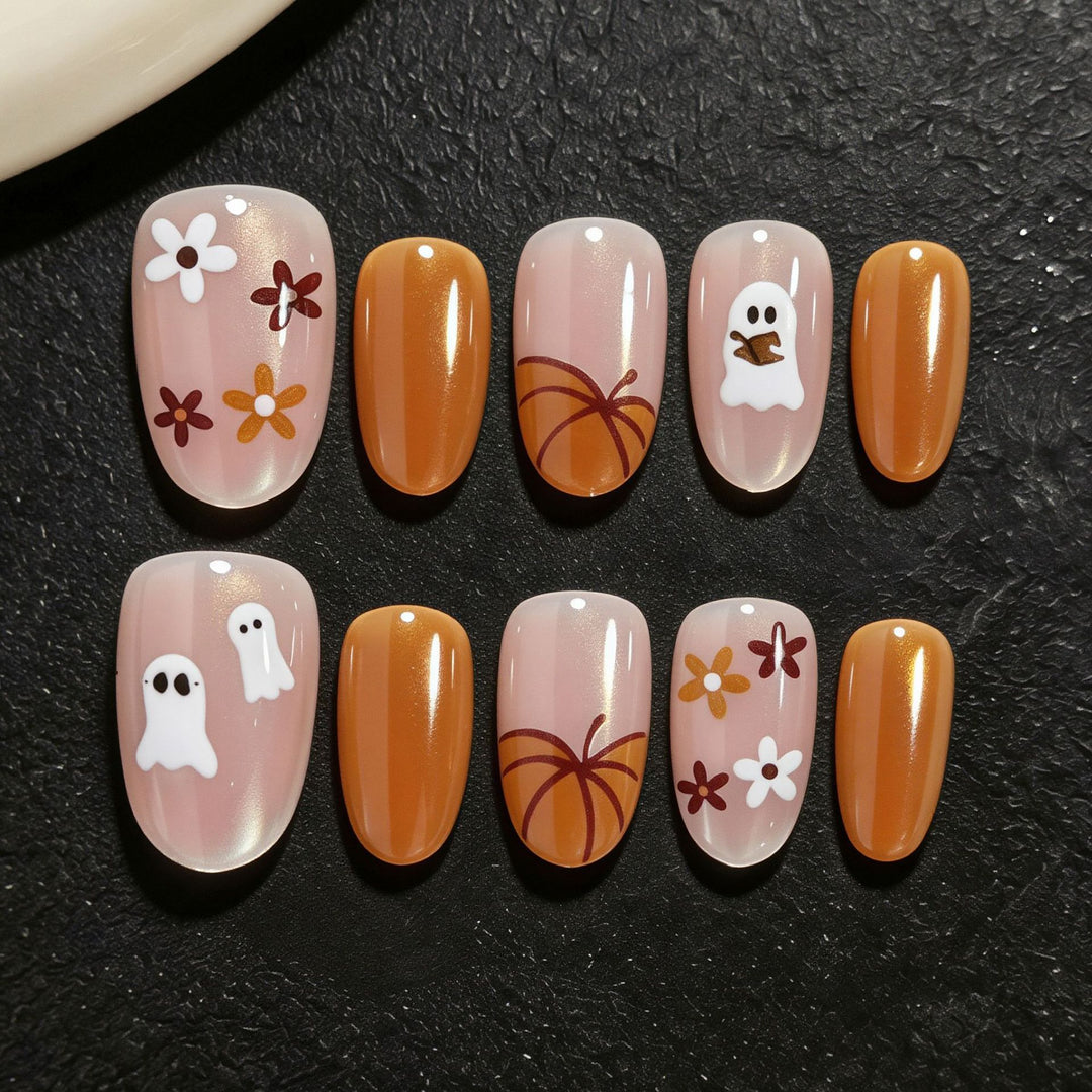 Creative Nail Art Set with Halloween-Themed Stencils Kalsten