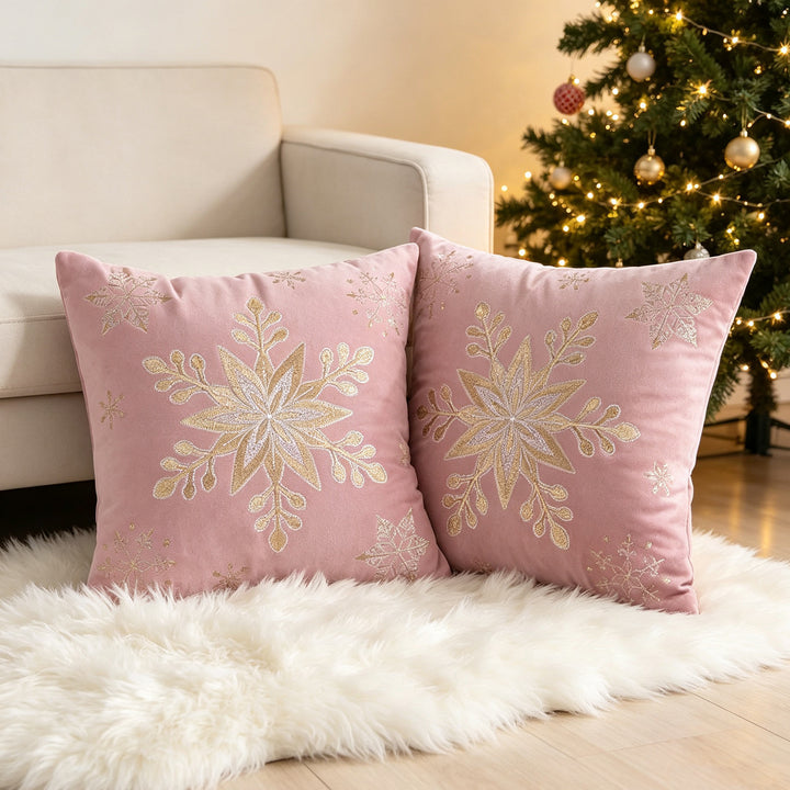 Decorative Holiday Throw Pillow with Deer Silhouette