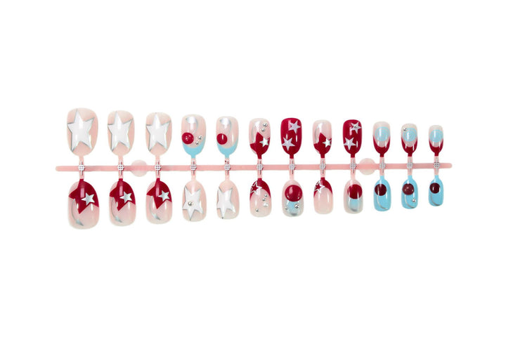 Acrylic nail set with stylish star and fruit motifs Kalsten