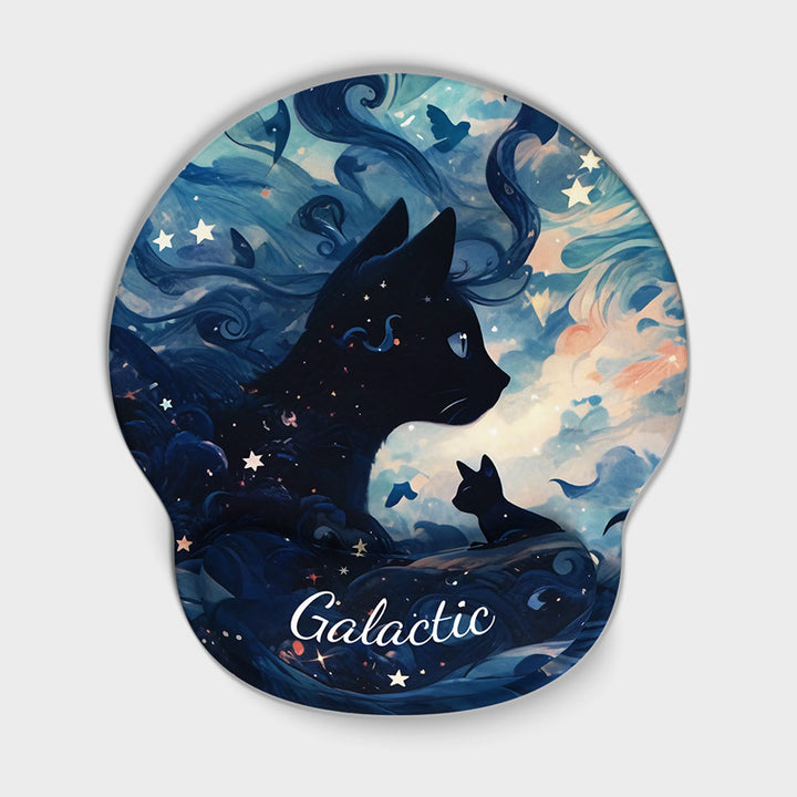 Artistic Cat-Themed Ergonomic Mouse Pad