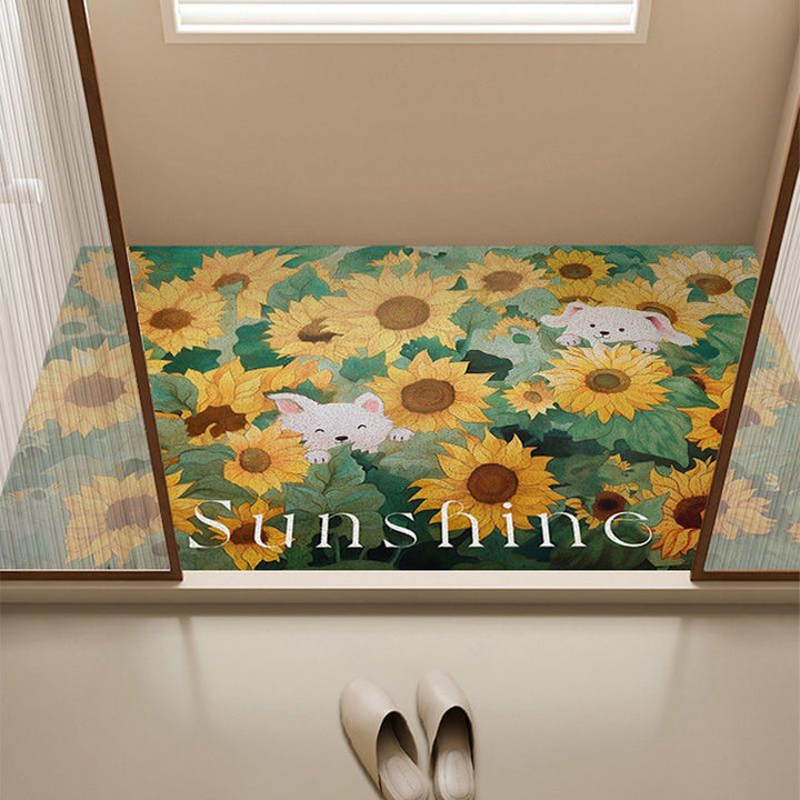Cozy Floral-Themed Doormat