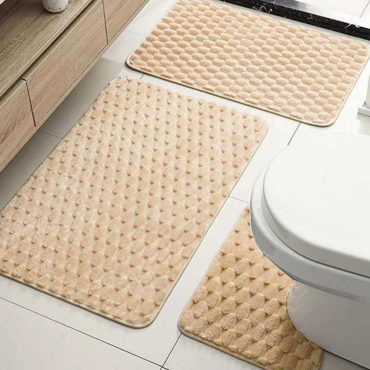 Elegant Textured Bath Mat Set Kalsten