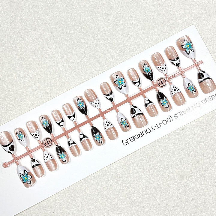 Artistic Floral Press-On Nail Set Kalsten