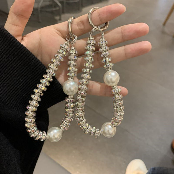 Elegant Pearl and Crystal Keychain Kalsten