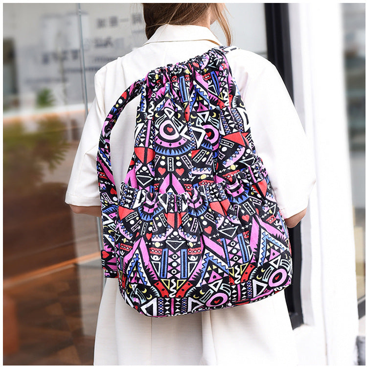 Drawstring Elephant Print Backpack Kalsten