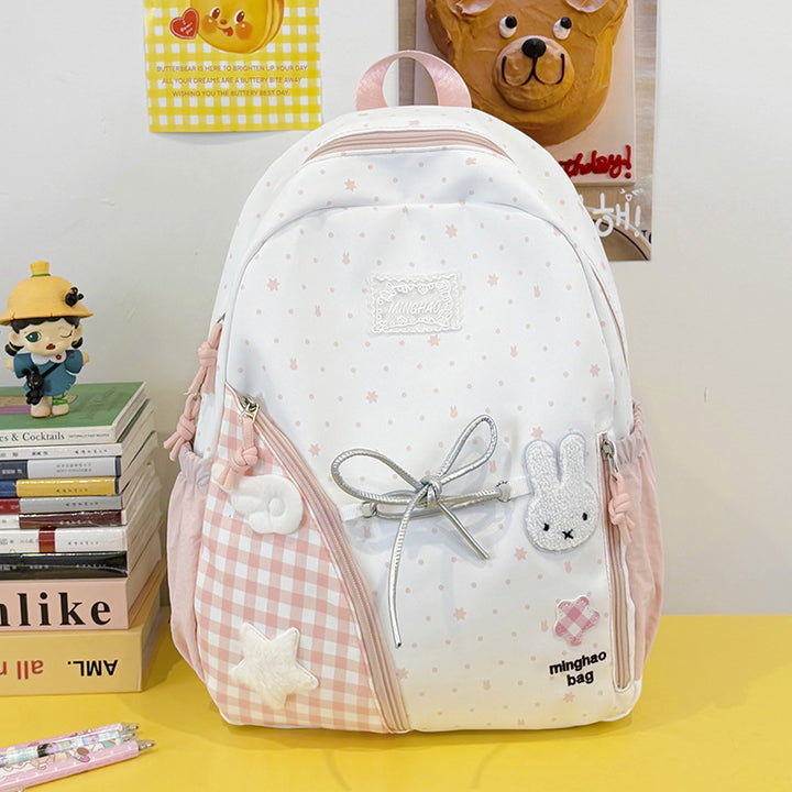 Cute Illustrated Star-Print Backpack Kalsten